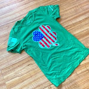 GRUNT STYLE - America flag shamrock Tshirt